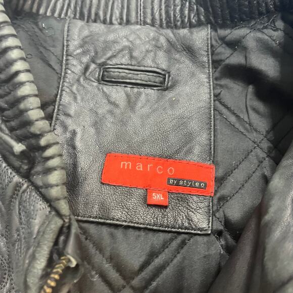 VTG Leather Scarface Movie Jacket Movie Hip Hop Mens 5XL Black Tony Montana - Picture 5 of 7